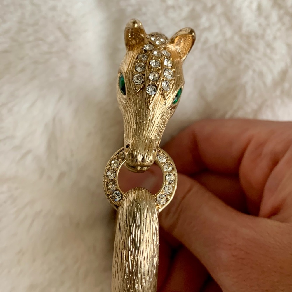 Gold plated bracelet Swarovski crystals/emerald.